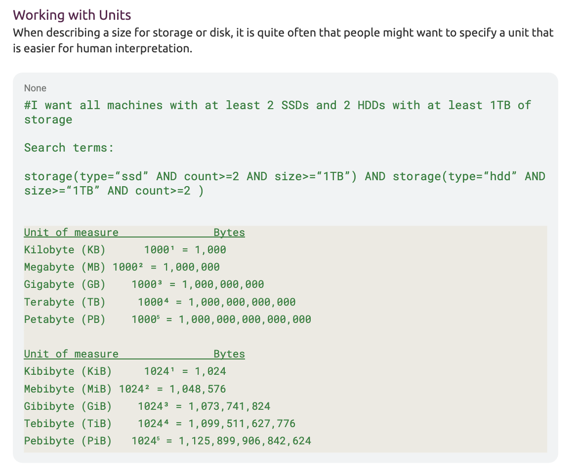 Working with storage units and byte conversions